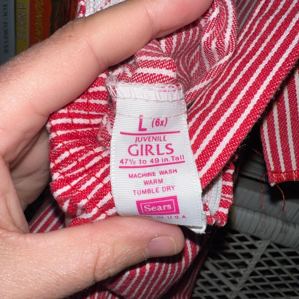Vintage Sears red and white striped overalls - Picture 4 of 5